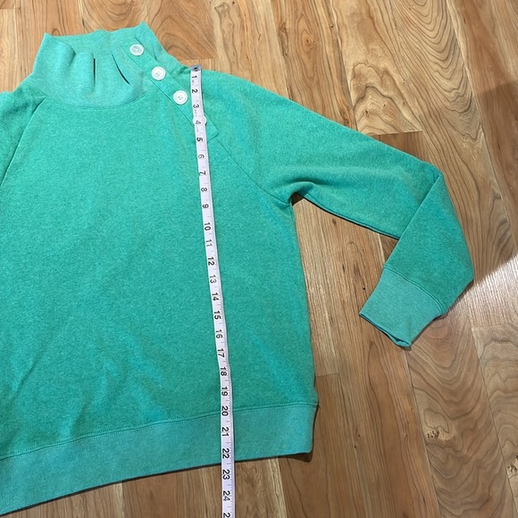 J. Crew Factory button collar pullover sweatshirt in cloudspun fleece green XS - Picture 8 of 9